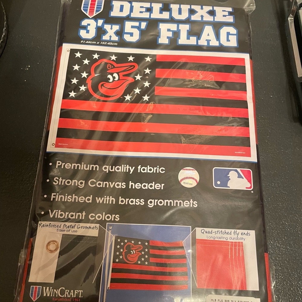 Stars and Stripes Baltimore orioles flag